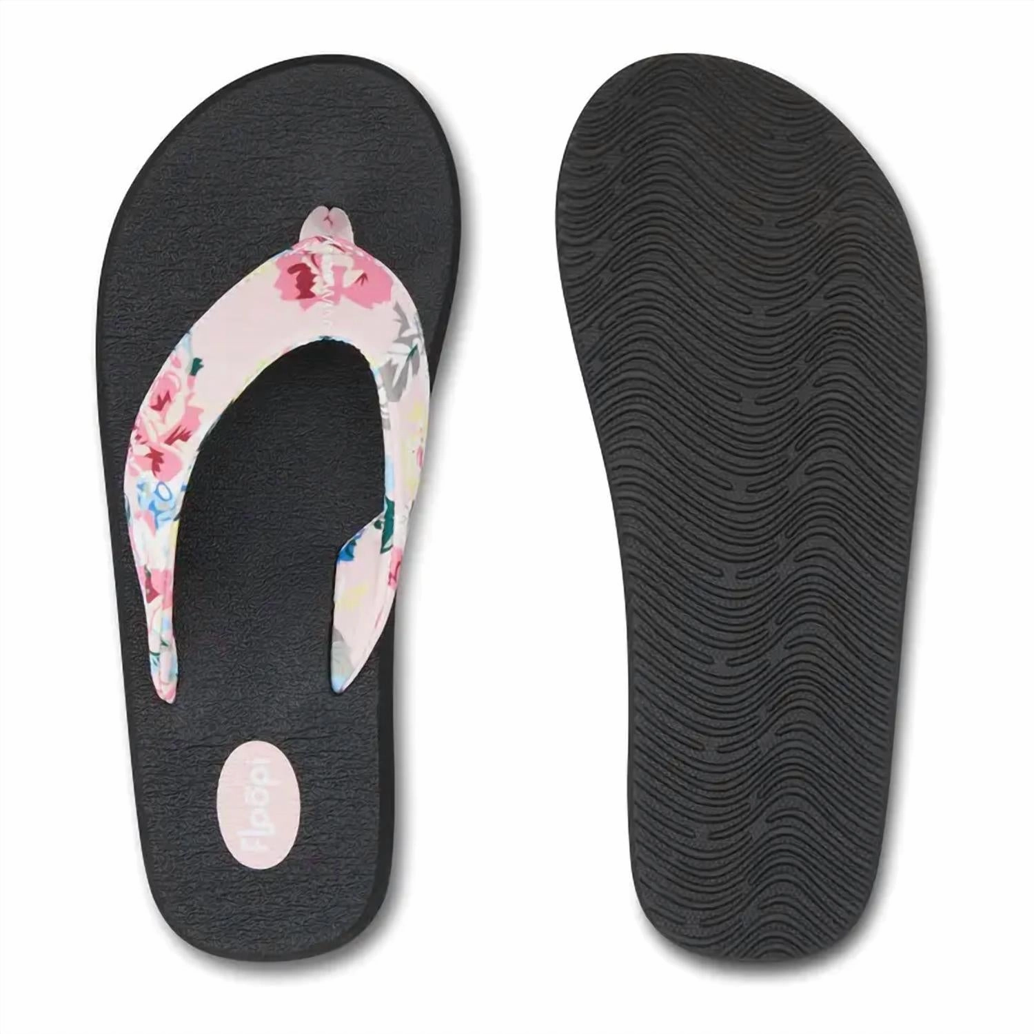 Women's Isabella Yoga Mat Floral Flip Flop In Pink Cottage Liliane Oliver Flip Flops