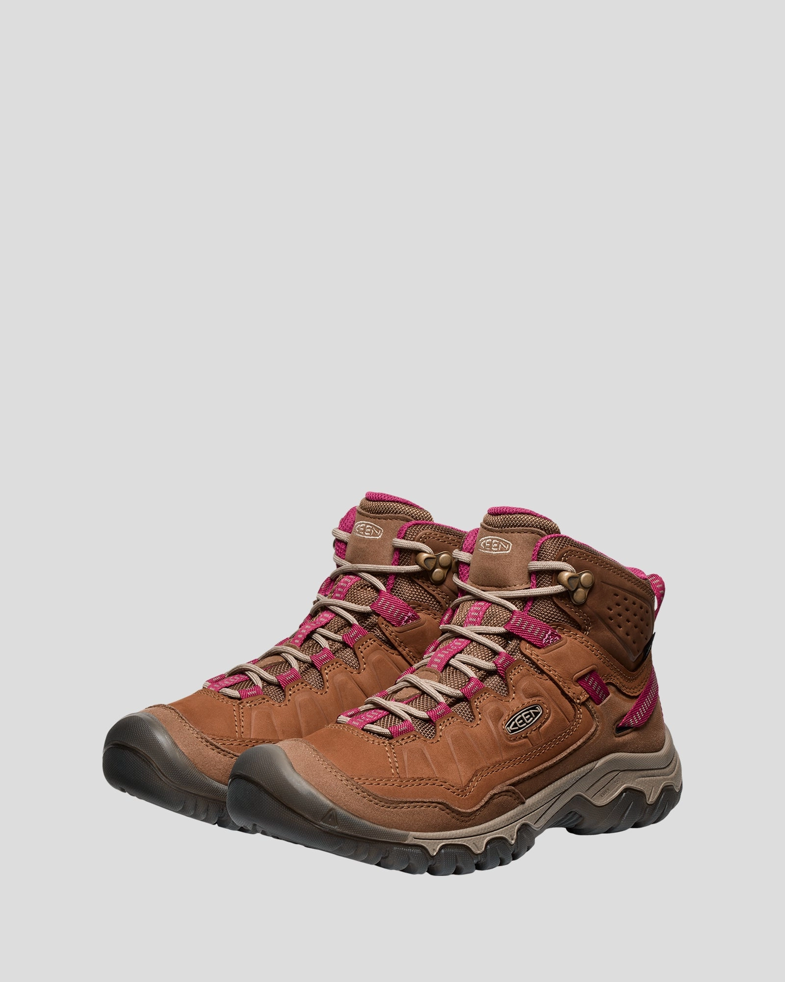 Replacement Vibram Soles For Hiking Boots Women's Keen Targhee IV Mid Waterproof Boots - Bison/Beaujolais