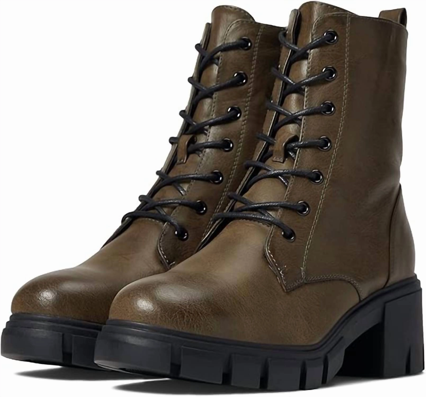 Headstart Combat Boots Women's Newz Smooth Combat Boot In Olive