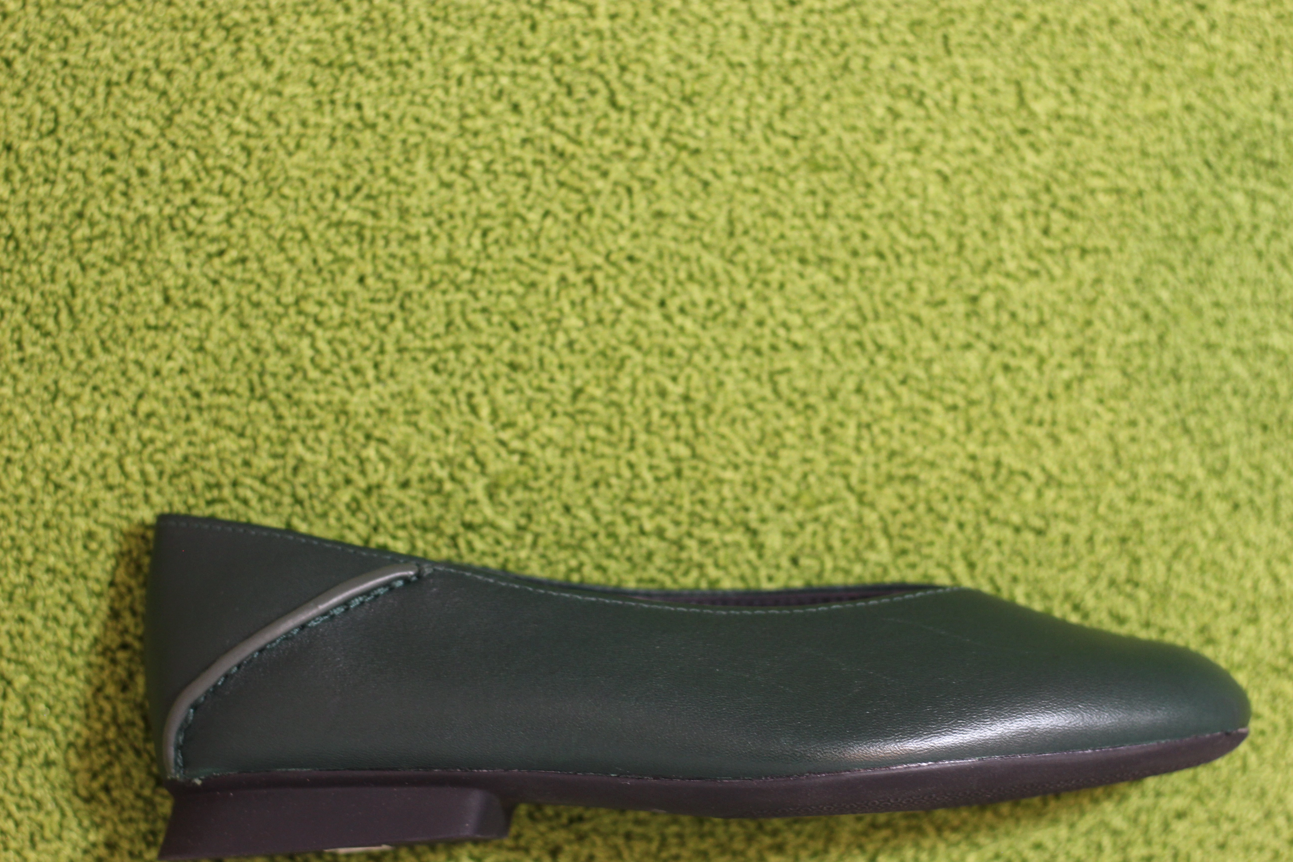 Womens Casi Myra Slip On - Arume Green Leather Slip On Jazz Shoes