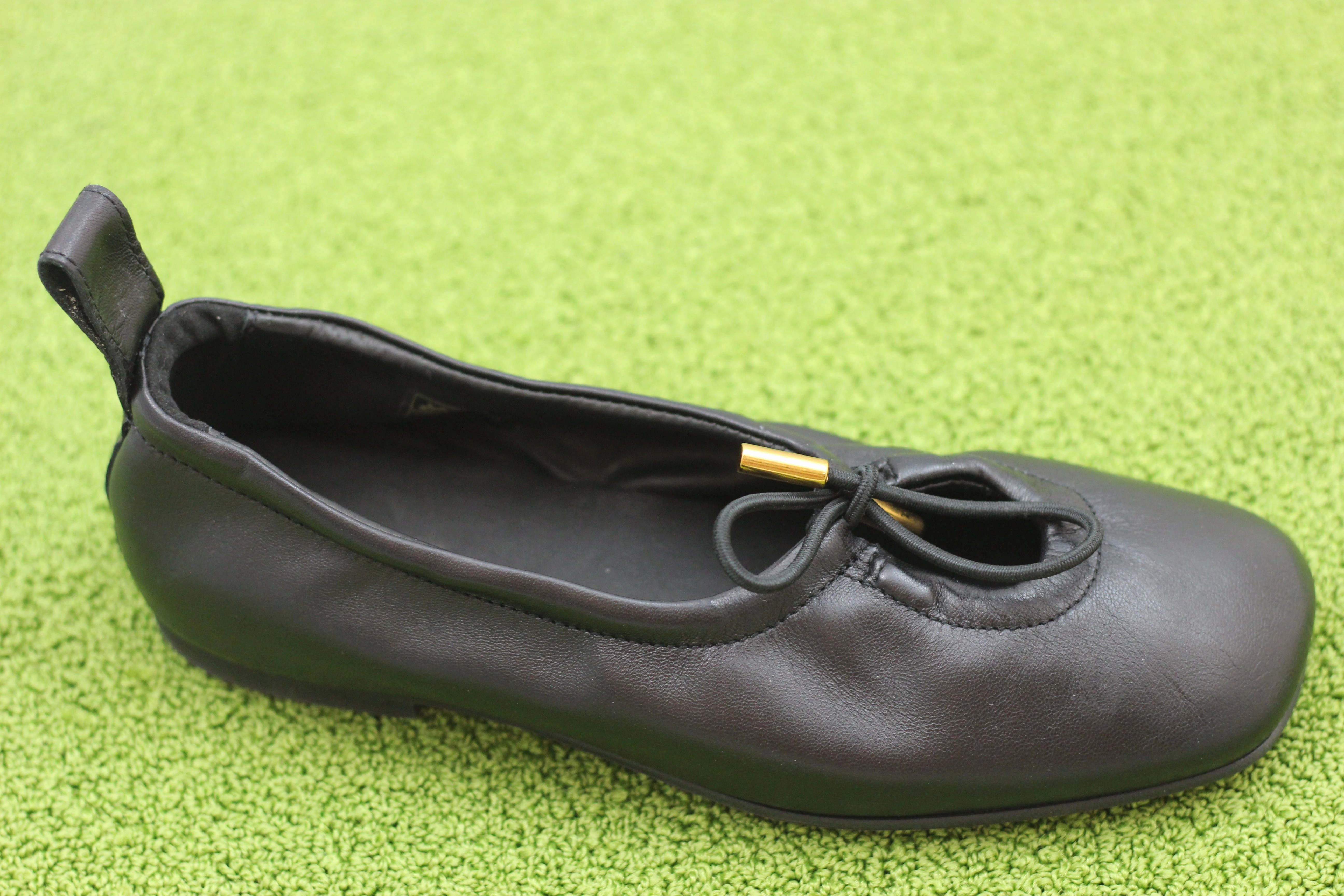 Womens Rosalind Ballet - Black Leather Luxury Slip Ons