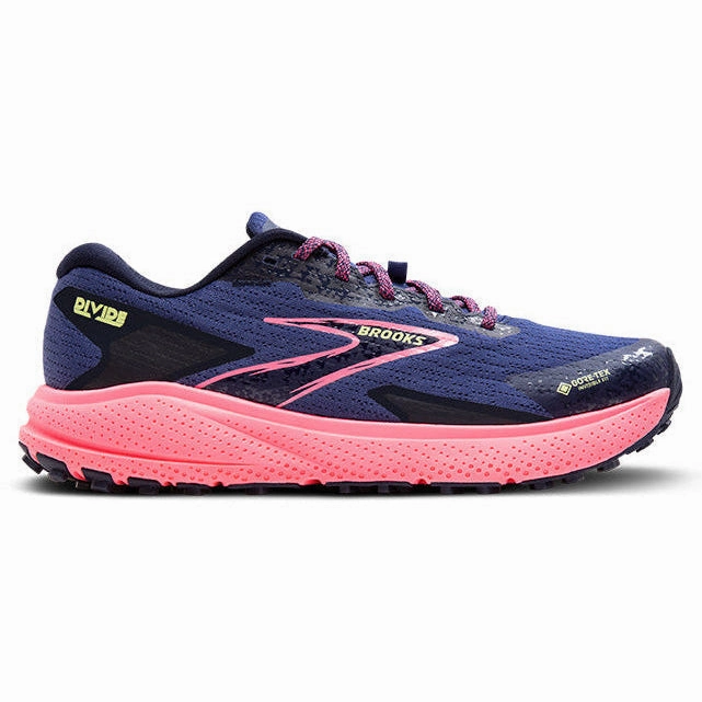 Waterproof Shoes Protector Brooks Divide 5 GTX Women's Running Shoes Navy Pink