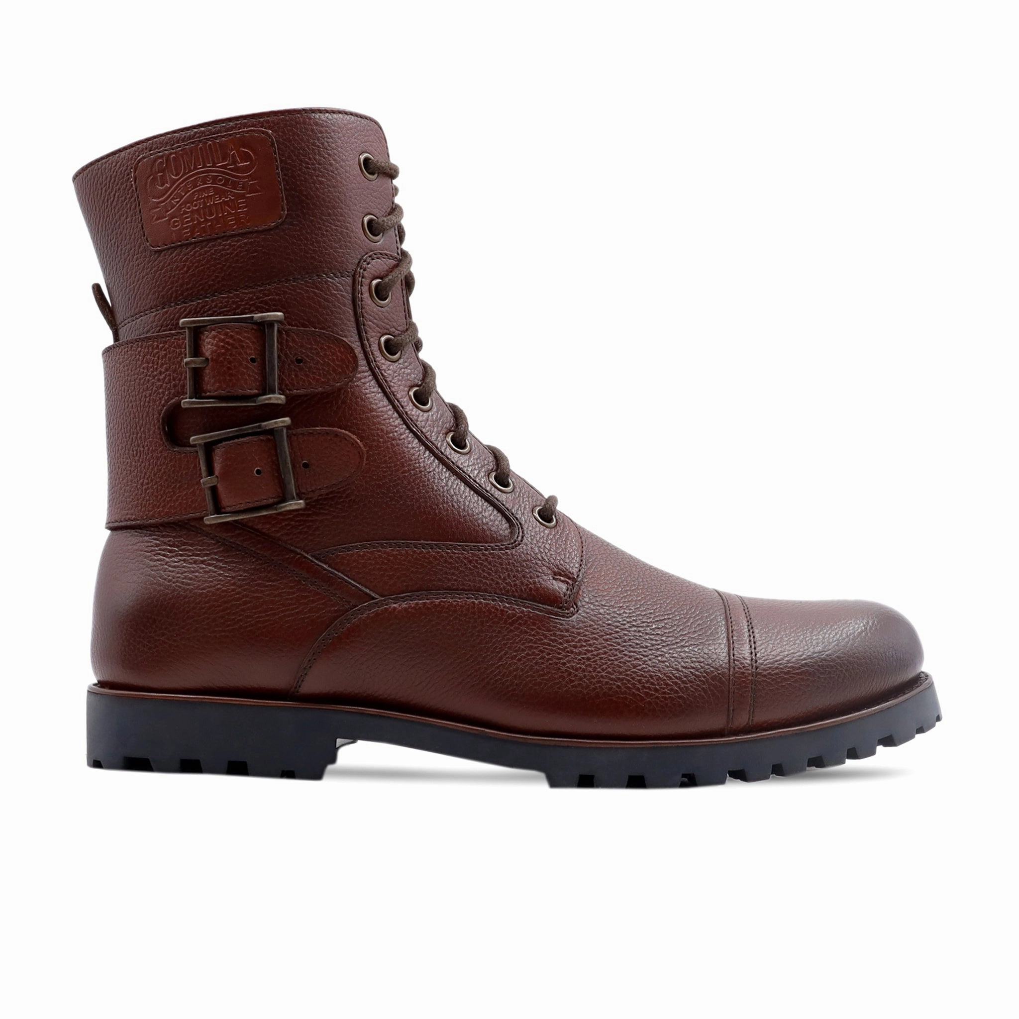 Maseru - Men's Oxblood Pebble Grain Leather Boot Thigh High Jean Boots