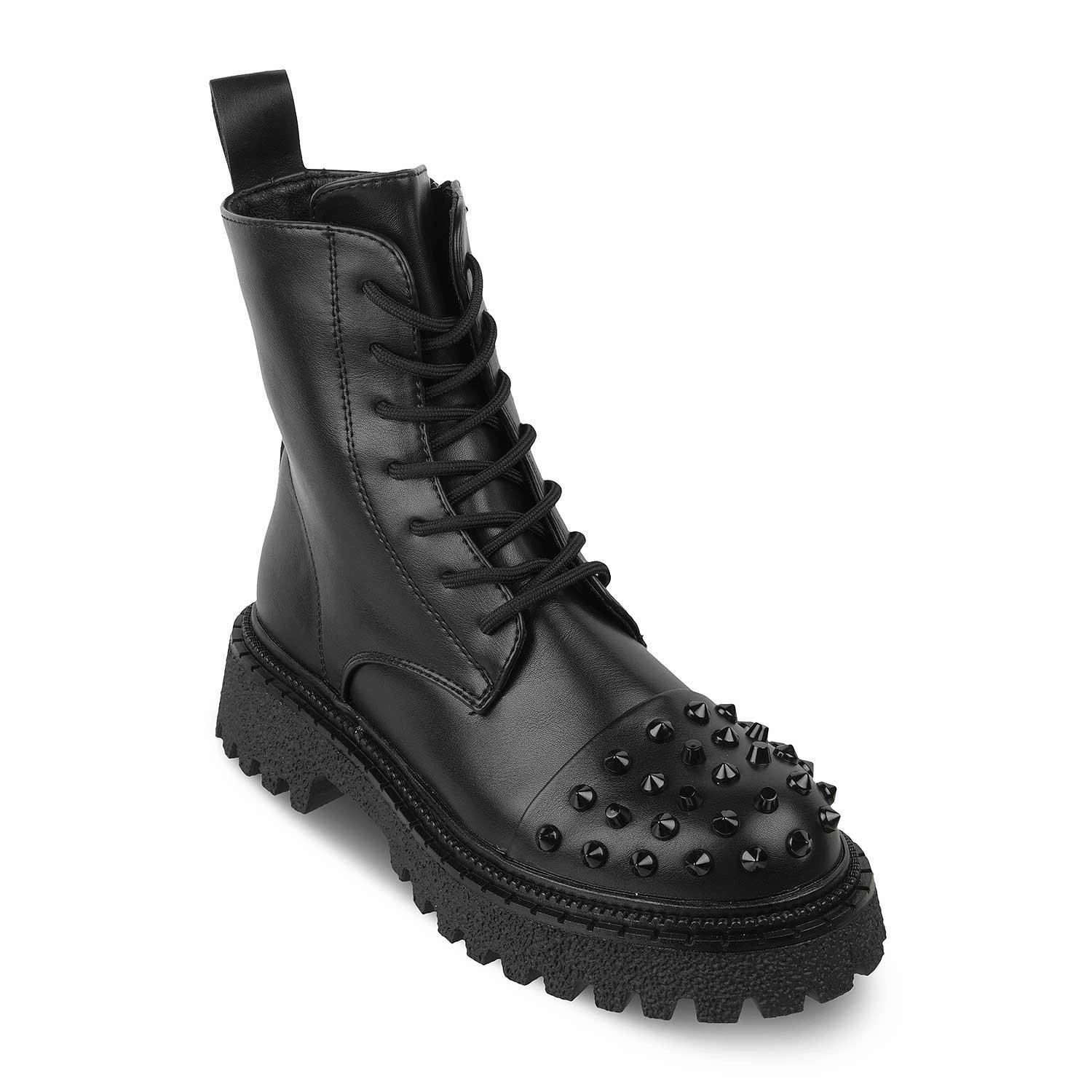 The Forcay Black Women's Boots Tresmode Boots With Side Zippers