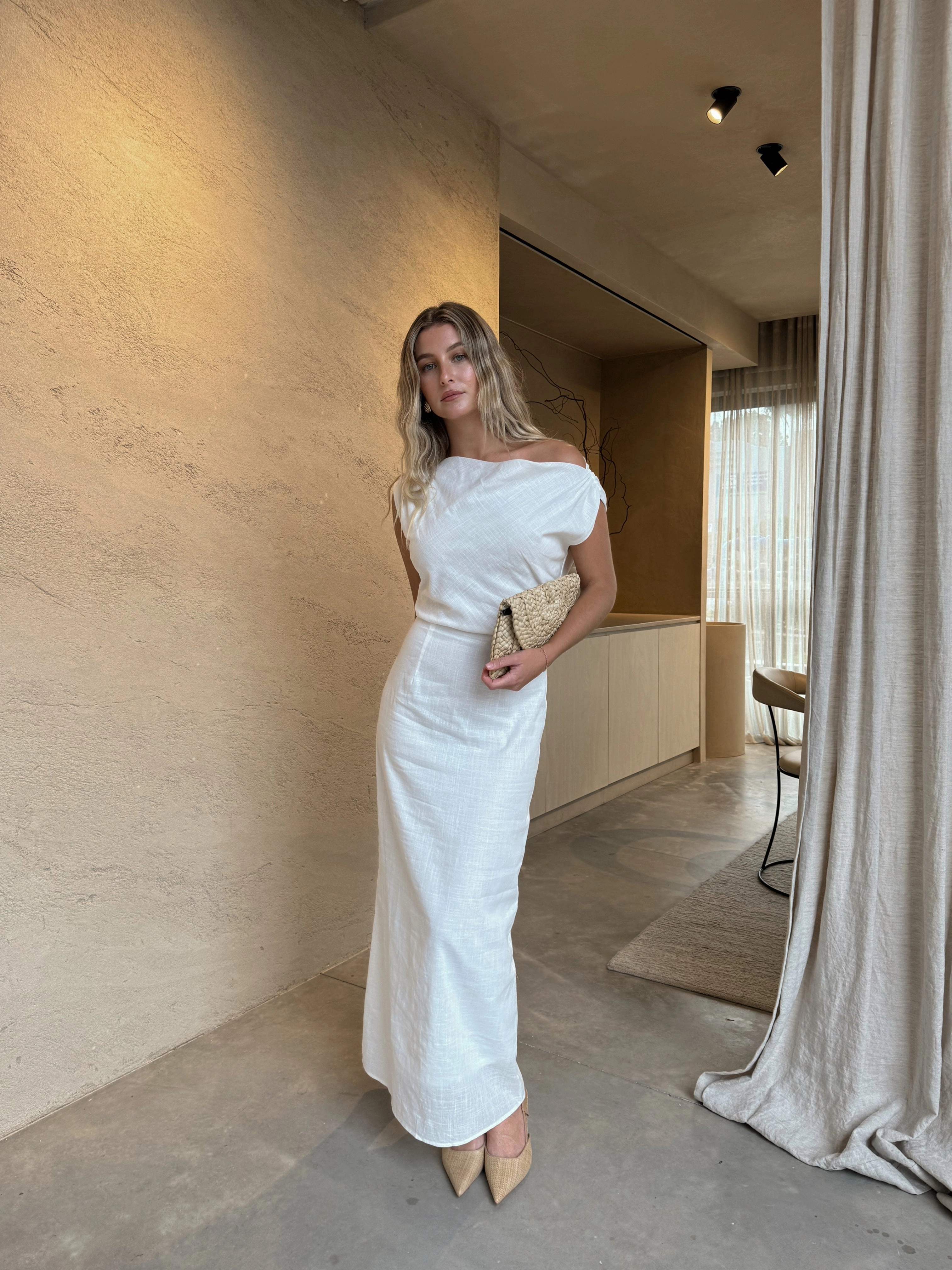 Janet Mason High Heels Yasmine Slingback Heels - Almond Leather & Natural Raffia