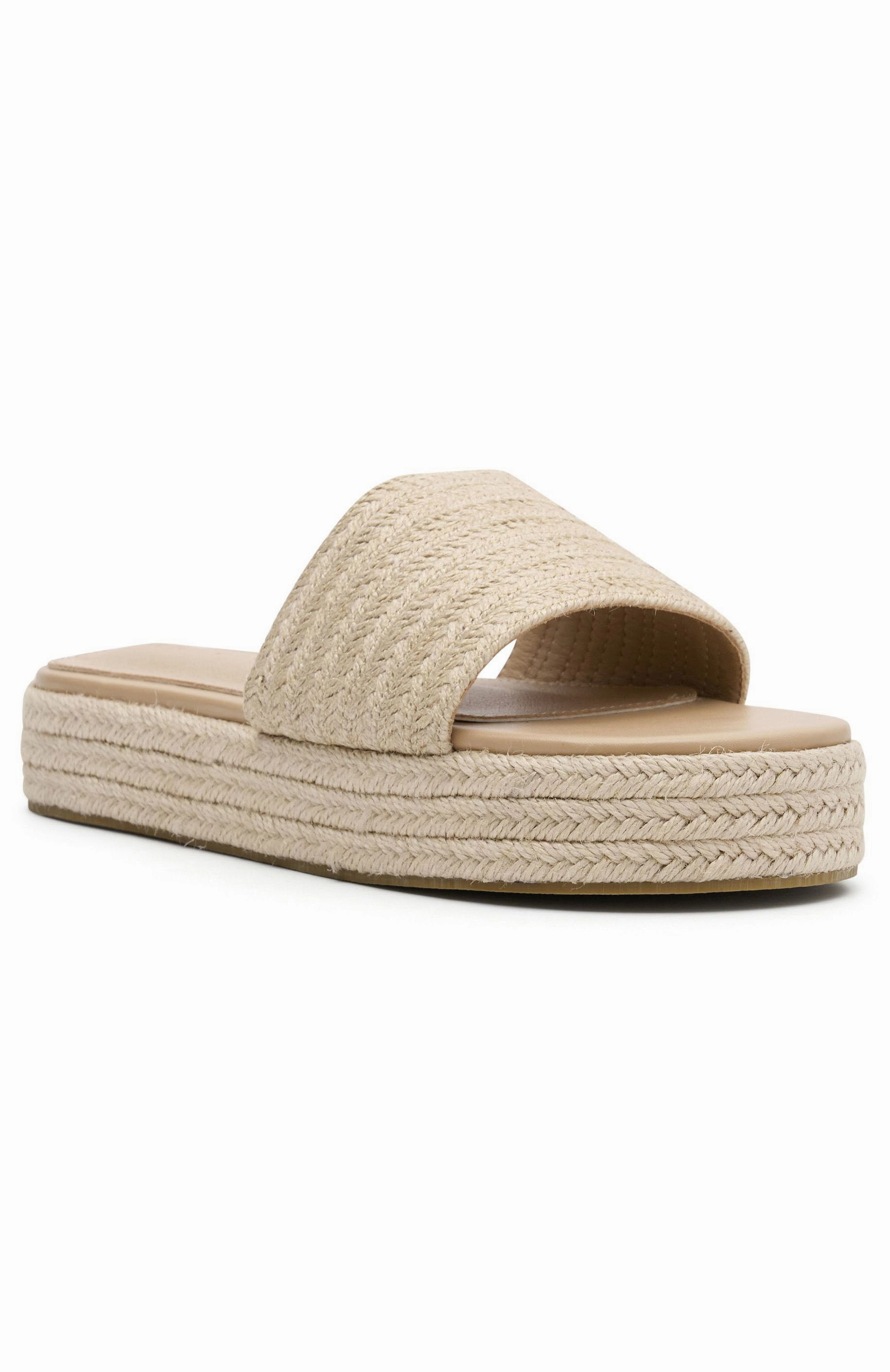 Lush Life Slides Natural Woven Slippers 90s