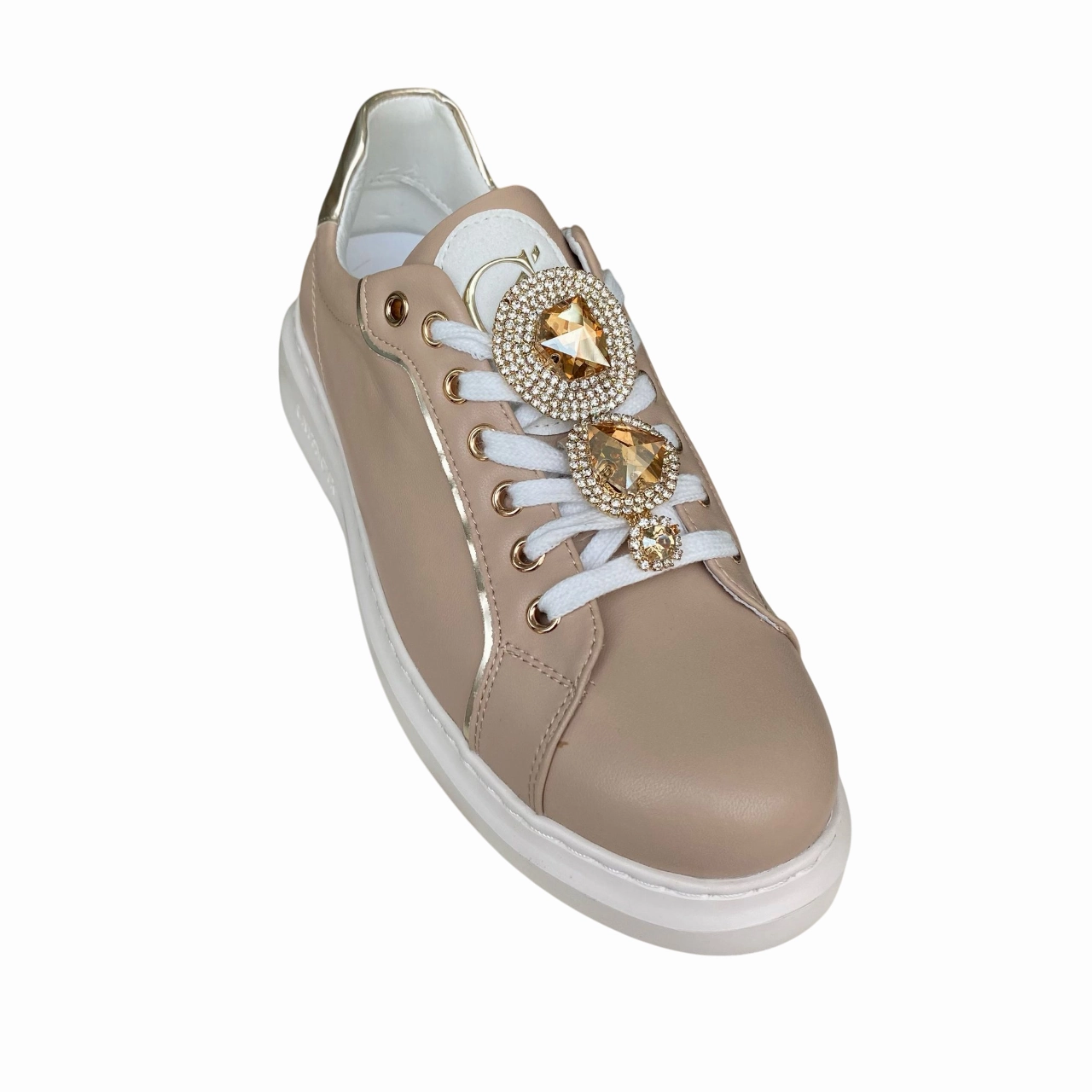 Spongebob Sneakers CafNoir scarpa sneakers da donna con gioiello sui lacci c1DE1032 nocciola