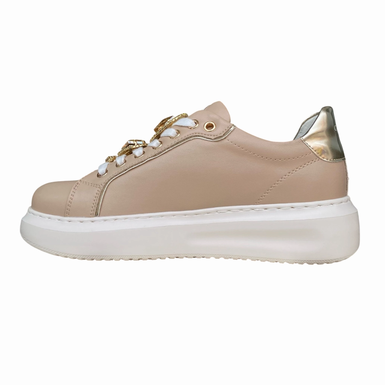 CafNoir scarpa sneakers da donna con gioiello sui lacci c1DE1032 nocciola Chinese Laundry Sneakers