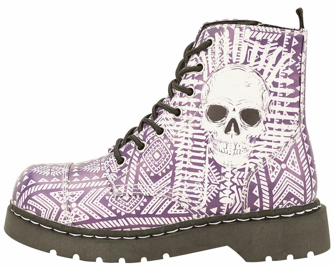 Combat Casual Boots Aztec Skull Boots *ALL ITEMS FINAL SALE/NON-RETURNABLE*