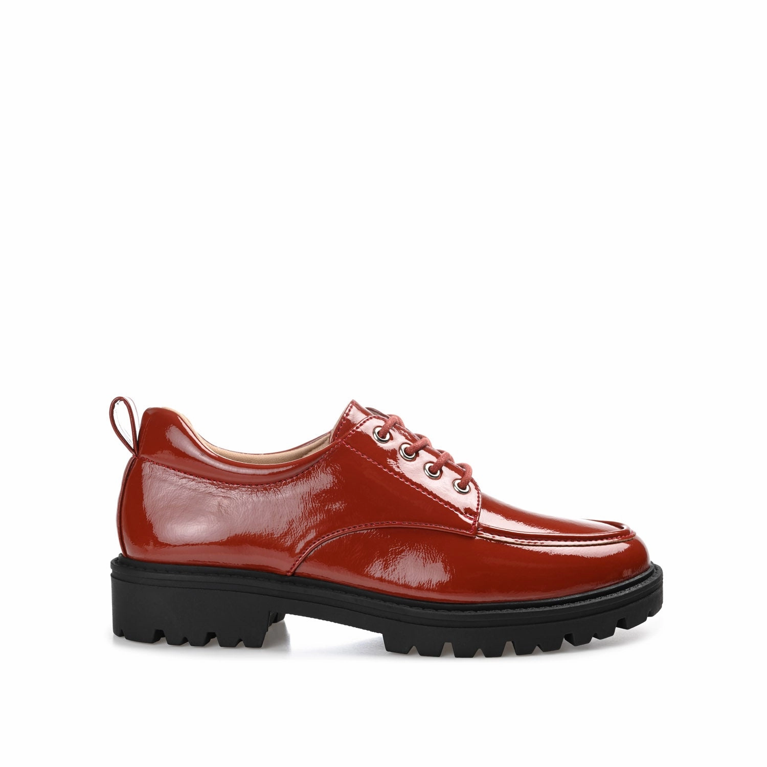 ZINA OXFORD LOAFER FLATS IN PATENT Whiddon Cap-toe Oxfords